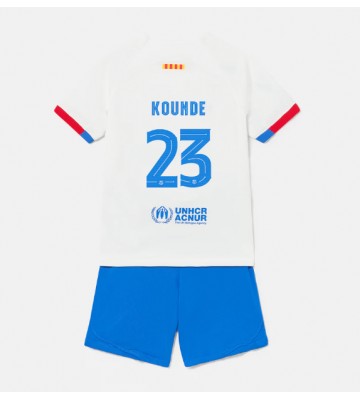 Barcelona Jules Kounde #23 Replica Away Stadium Kit for Kids 2023-24 Short Sleeve (+ pants)